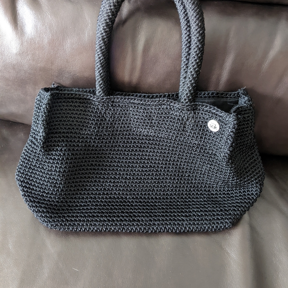 The Sak black woven handbag